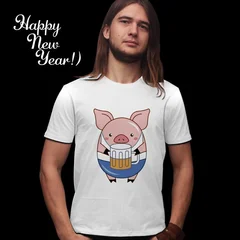 New Year 2019, Новый Год 2019, свинья, свинка, поросенок, пиво